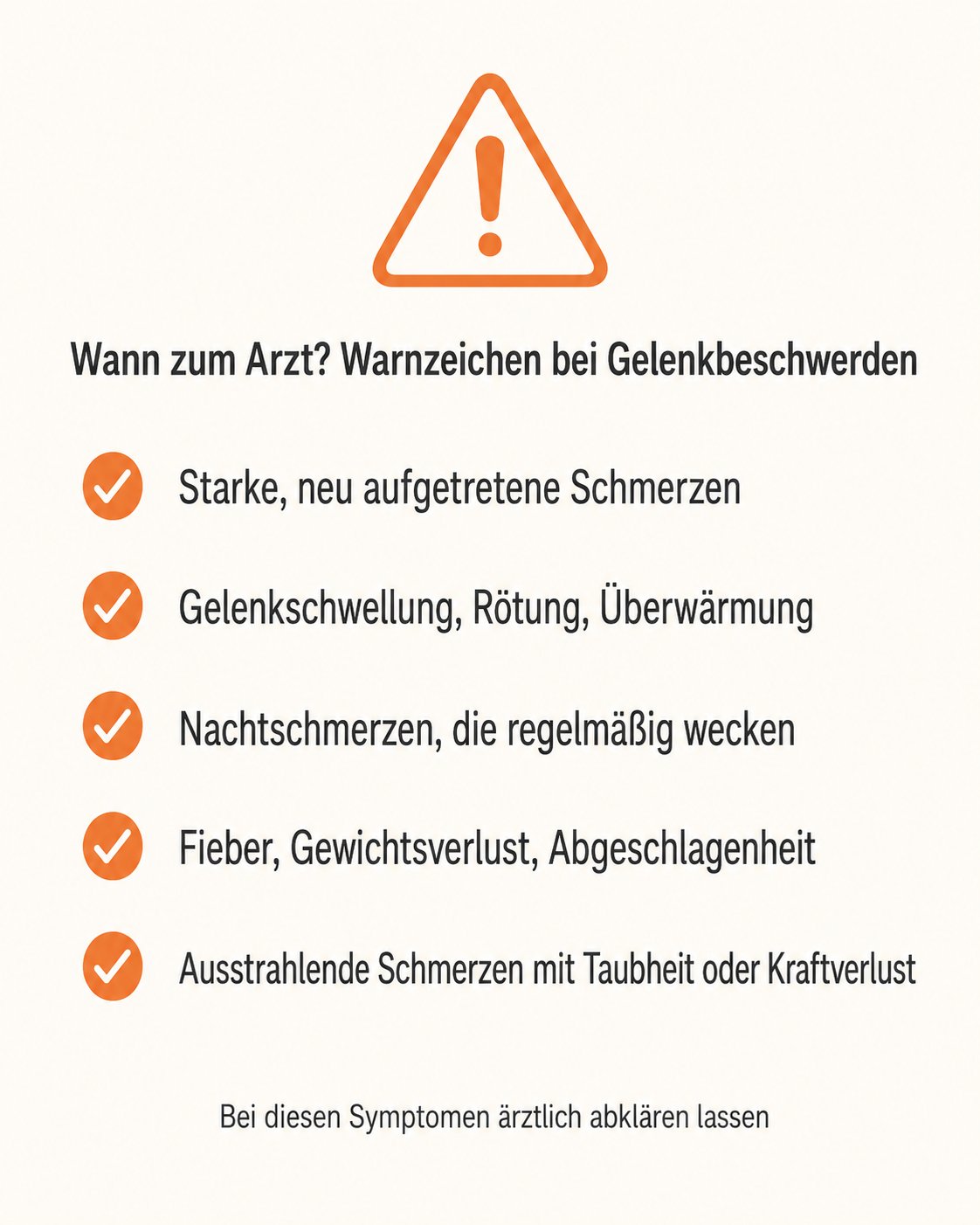 Warnzeichen bei Gelenkbeschwerden – wann zum Arzt